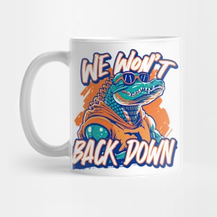 Retro We Won't Back Down // Blue and Orange Gator Gameday B Mug